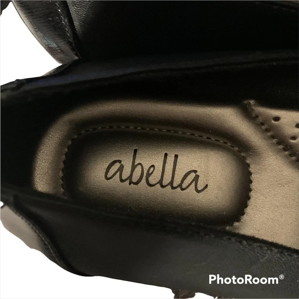 𝅺ABELLA Black Patent Fabric Rosel Wedge Shoes New in Box Size 9.5